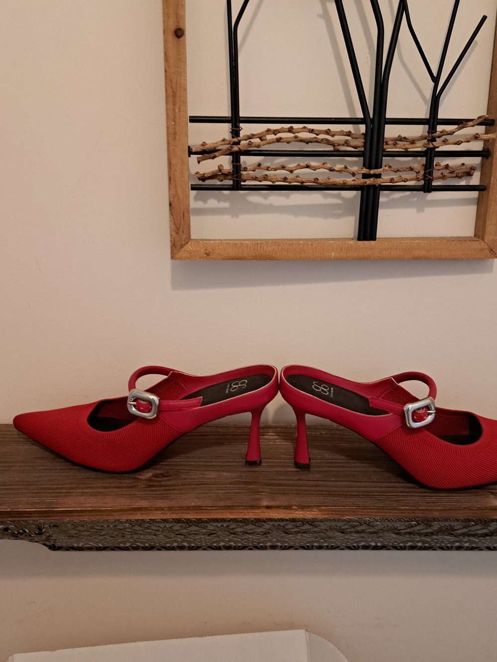 Women's Red Cosy Island Slip On Heels 8.5